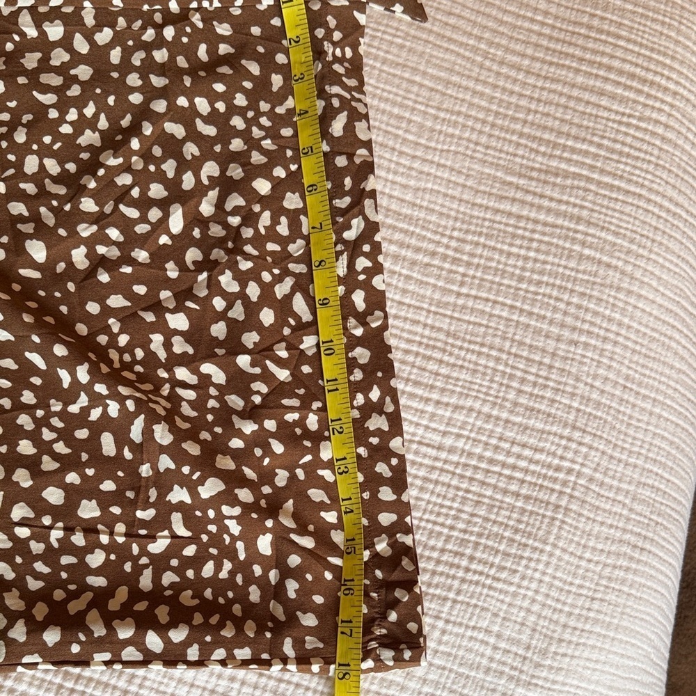 Oddly Brown & Cream Smocked Faux Button Front Jumpsuit - Size XL - Picture 15 of 15